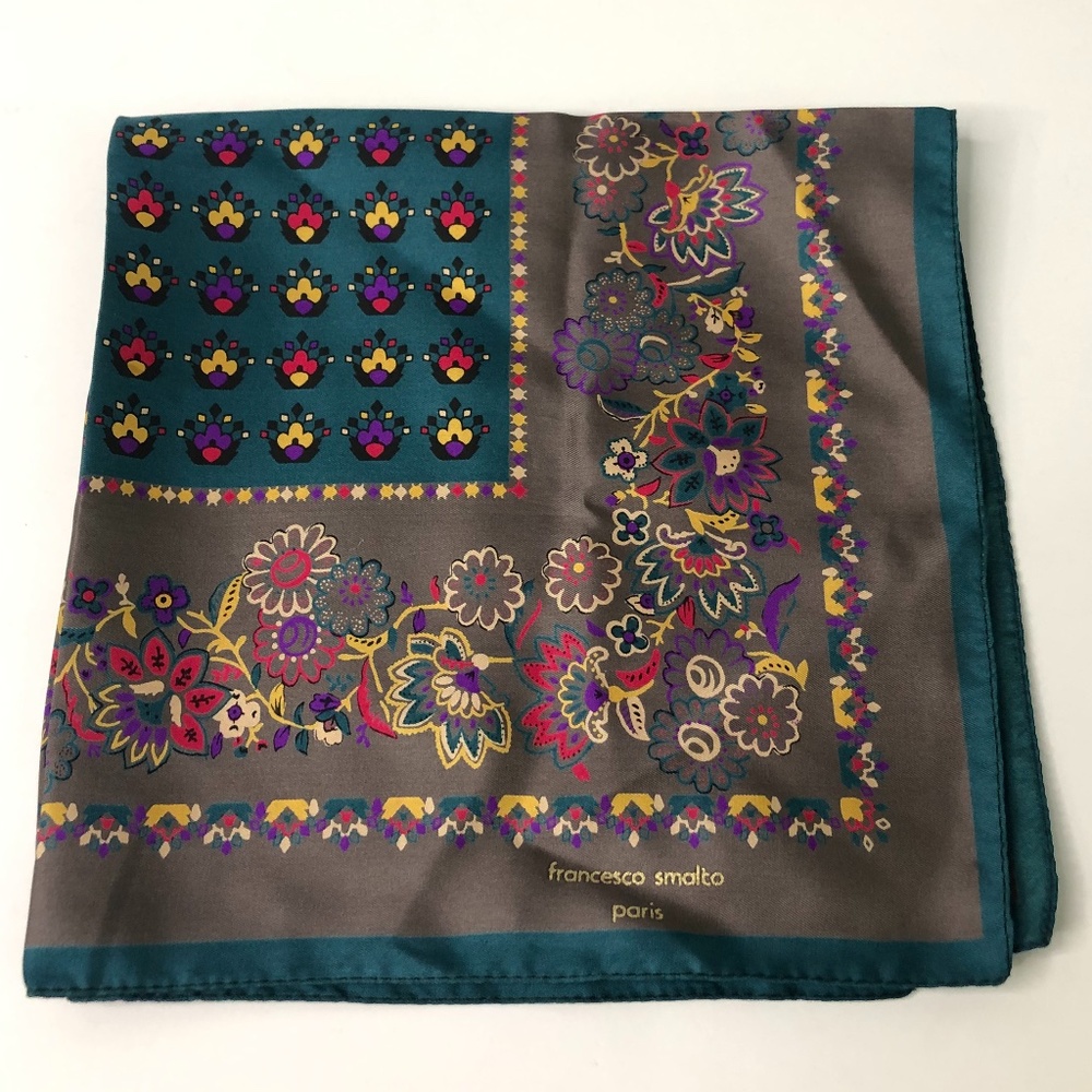 Francesco Smalto Paris Vintage Silk Floral Scarf